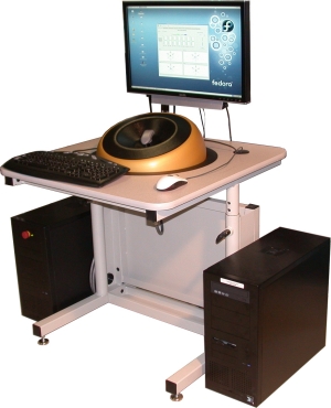 Visual-haptic workstation with small table